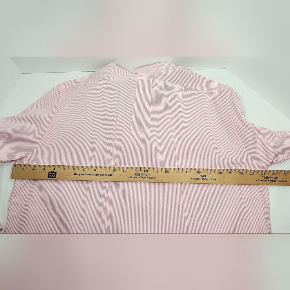 VINTAGE Polo Ralph Lauren Custom Fit Shirt Men's 16 1/2 32/33 Striped Pink White - Picture 8 of 14